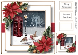 Festive Nights - Telephone Box & Robins 8x8