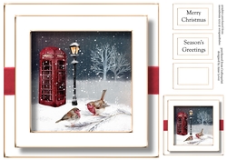 Festive Nights No Flowers - Telephone Box & Robins 8x8