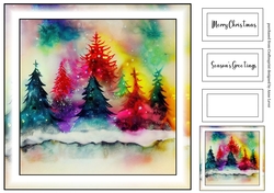Simple Alcohol Ink Colourful Christmas 3