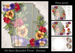 Art Deco Beautiful Floral - Pansies