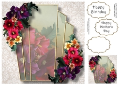 Art Deco Beautiful Floral - Summer Blooms 8x8