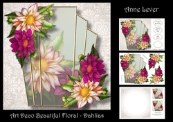 Art Deco Beautiful Floral - Dahlias