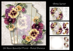 Art Deco Beautiful Floral - Muted Pansies