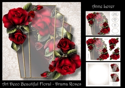 Art Deco Beautiful Floral - Drama Roses