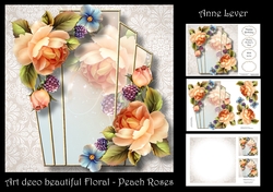 Art Deco Beautiful Floral - Peach Roses