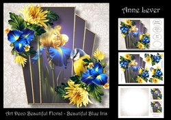 Art Deco Beautiful Floral - Beautiful Blue Iris