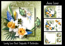 Lovely Lace Back Daffodils & Butterflies