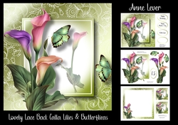 Lovely Lace Back Calla Lilies & Butterflies