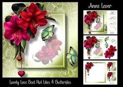 Lovely Lace Back Hot Lilies & Butterflies