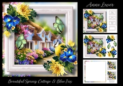 Beautiful Spring Cottage & Blue Iris