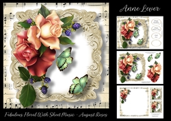 Fabulous Floral With Sheet Music - August Roses