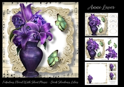 Fabulous Floral With Sheet Music - Dark Shadows Lilies