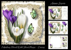 Fabulous Floral With Sheet Music - Crocus
