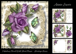 Fabulous Floral With Sheet Music - Heritage Roses