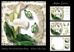 Fabulous Floral With Sheet Music - White Calla Lilies