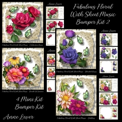 Fabulous Floral With Sheet Music Bumper Kit 2