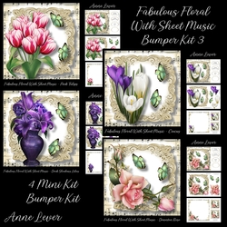 Fabulous Floral With Sheet Music Bumper Kit 3
