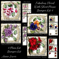 Fabulous Floral With Sheet Music Bumper Kit 4
