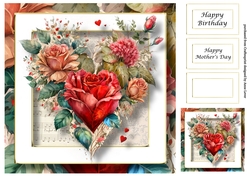 Gorgeous Floral Heart 2 8x8