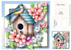 Beautiful Bird House 1  - New Home, Birthday, Mum 8x8