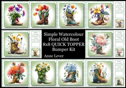 Simple Watercolour Floral Old Boot Bumper Kit