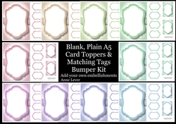 Blank, Plain A5 Card Toppers & Matching Tags Bumper Kit
