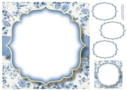 Blank Shabby Chic 8x8 Card Topper & Matching Tags 1