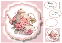 Simple Watercolour Floral Teapot 4