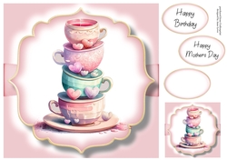 Simple Watercolour Floral Teacups 3