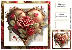 Gorgeous Vintage Heart 3 8x8