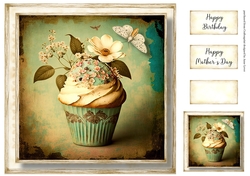 Simple Vintage Floral Cupcake 5