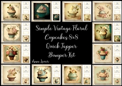 Simple Vintage Floral Cupcake Bumper Kit