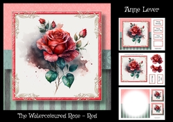 The Watercoloured Rose - Red