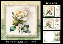 The Watercoloured Rose - White