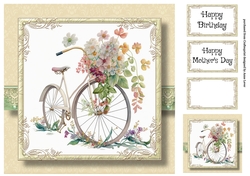 Simple Watercolour Floral Bicycle 3