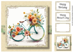 Simple Watercolour Floral Bicycle 4