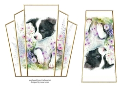 7x7 Art Deco Stacker - Border Collie Pup