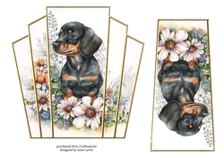 7x7 Art Deco Stacker - Dachshund Pup