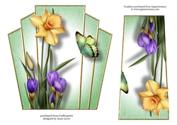7x7 Art Deco Floral Stacker - Crocus & Daffs