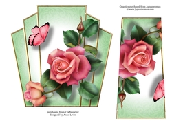 7x7 Art Deco Floral Stacker - Downton Roses