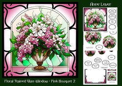 Floral Stained Glass Window - Pink Bouquet 2
