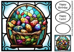 Easter Stained Glass Window - Basket 3 8x8