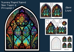 Stunning Shaped Stained Glass Topper & Decoupage 1