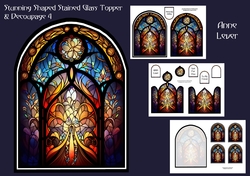 Stunning Shaped Stained Glass Topper & Decoupage 4