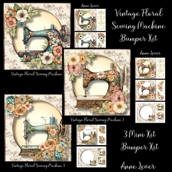 Vintage Floral Sewing Machine Bumper Kit