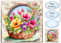 Beautiful Flower Basket 1 8x8