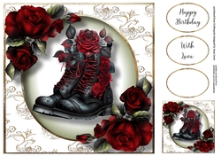 The Goth Red Roses Boot 8x8
