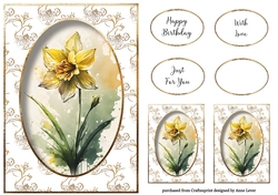 Simple A5 Daffodil - Watercolour Art