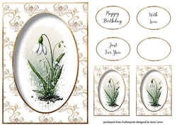 Simple A5 Snowdrop - Watercolour Art