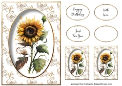 Simple A5 Sunflower- Watercolour Art
